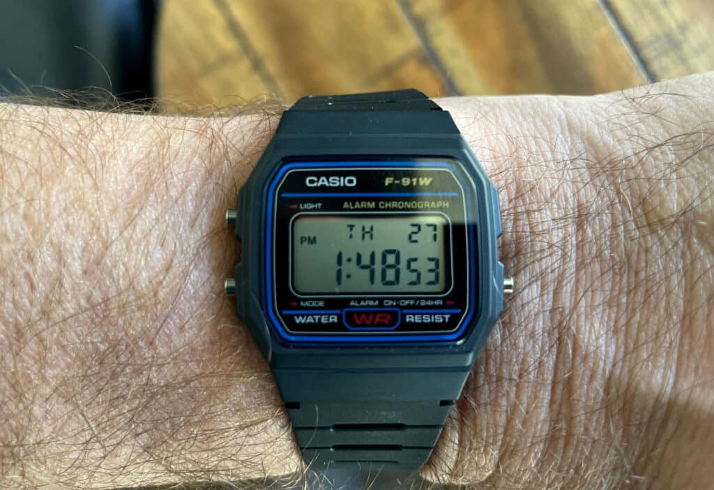 Casio F-91W On Wrist