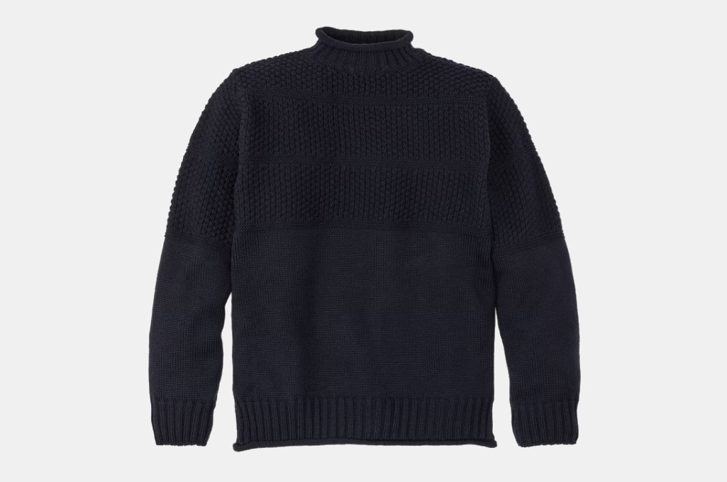 Filson Wool Roll Neck Fisherman's Sweater