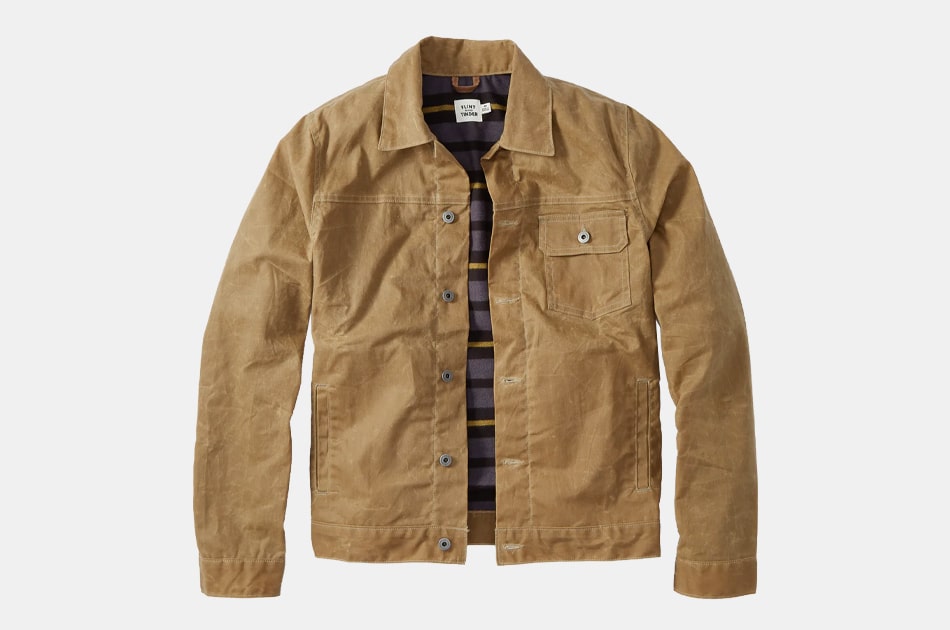 Flint and Tinder Flannel-Lined Waxed Trucker Jacket