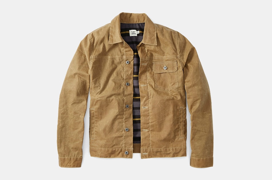 Flint and Tinder Flannel-Lined Waxed Trucker Jacket