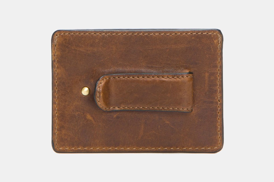 Frye Logan Leather Money Clip Card Case