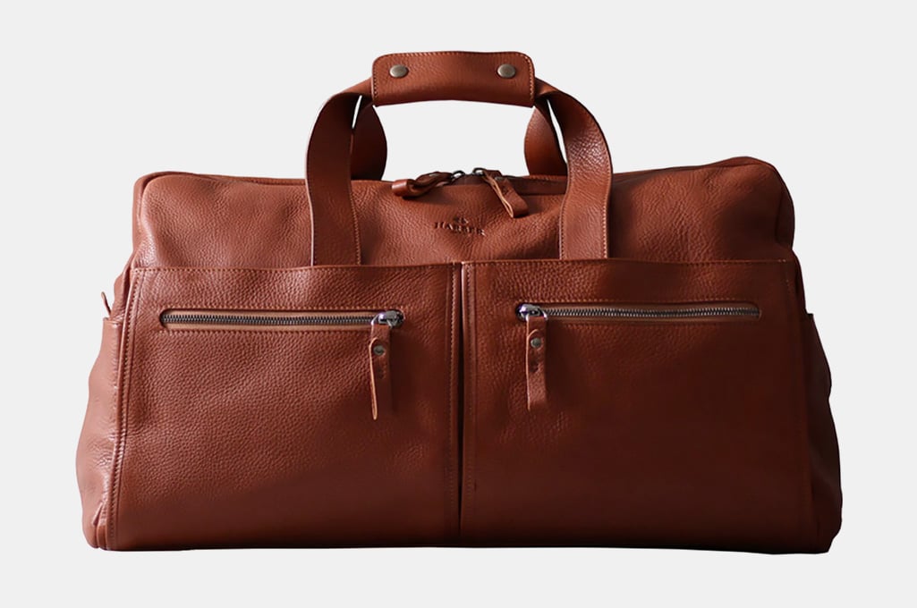 Harber London Leather Weekender Bag