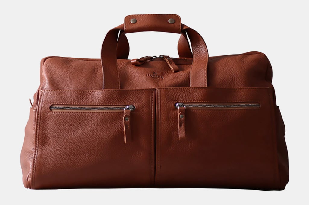 Harber London Leather Weekender Bag