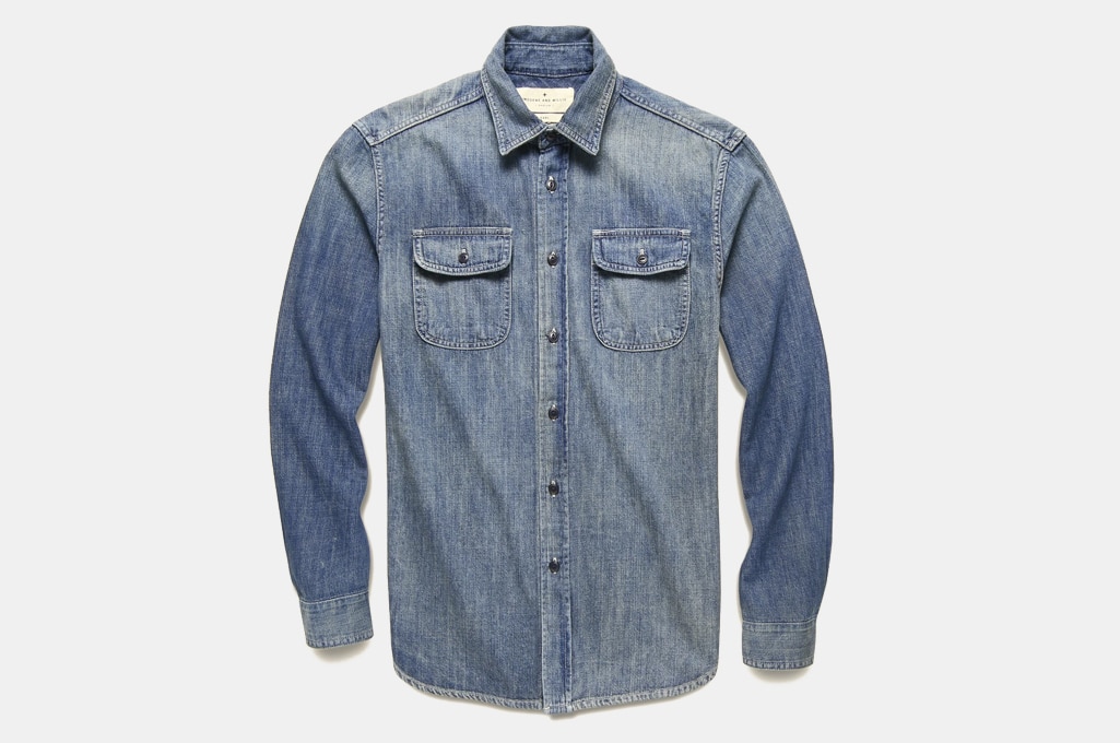 Imogene + Willie Earl Selvedge Denim Shirt - Washed Indigo