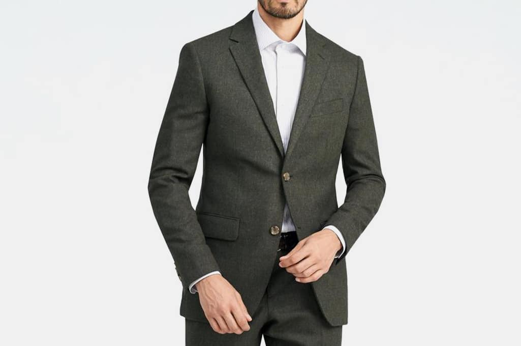 Indochino Hayward Flannel OIive Blazer