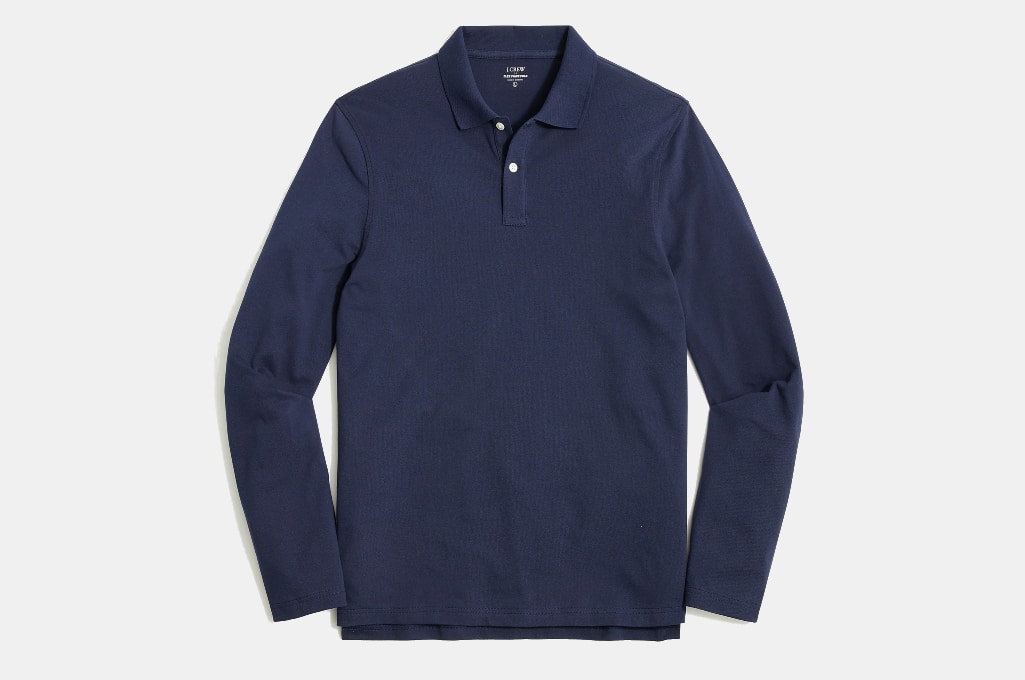 J.Crew Long-Sleeve Flex Piqué Polo Shirt