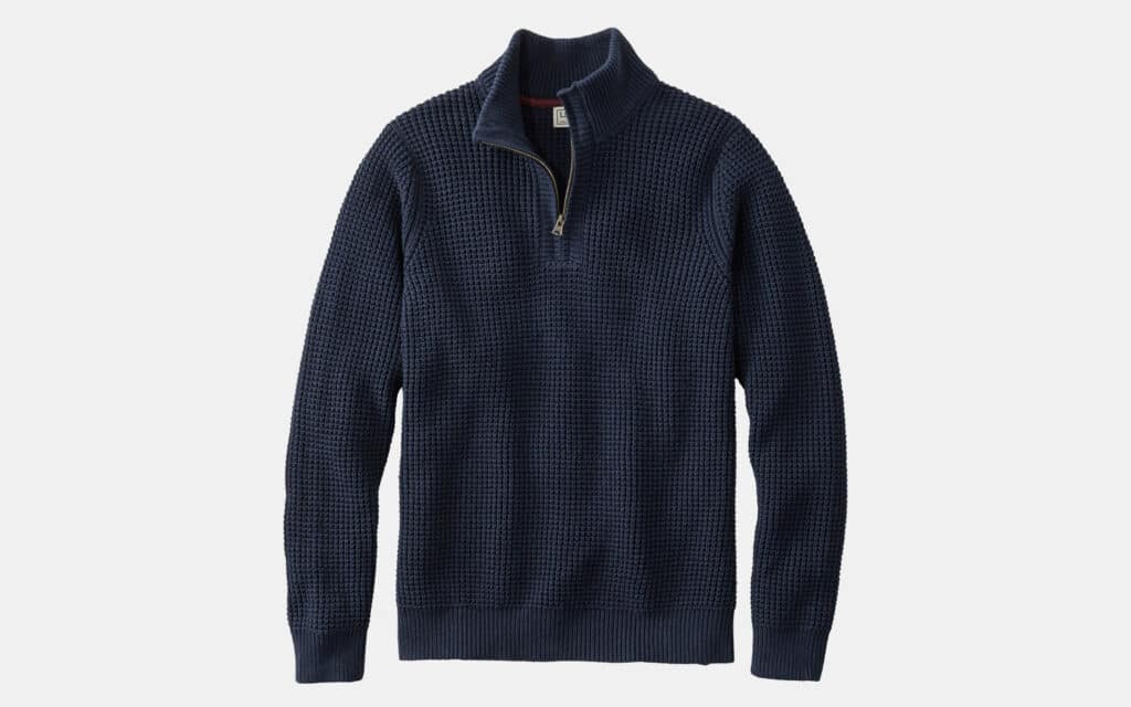 L.L. Bean Men's Organic Cotton Quarter Zip Sweater