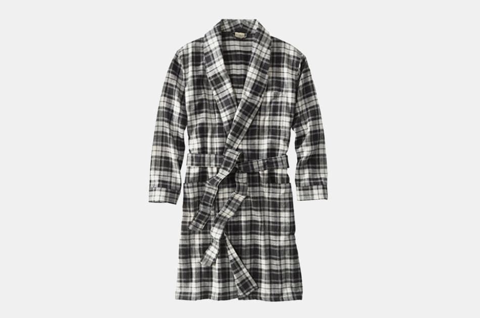 L.L.Bean Men's Scotch Plaid Flannel Robe