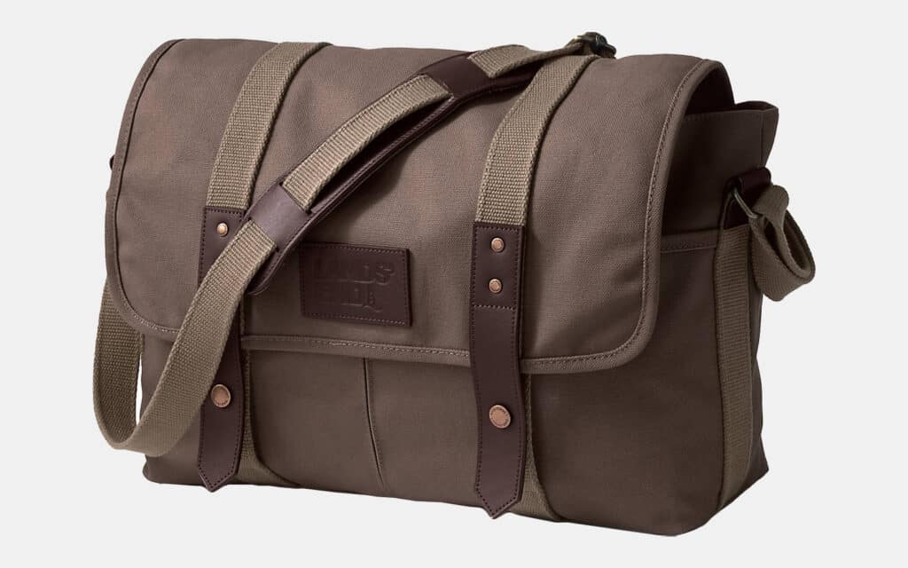 Lands’ End Waxed Canvas Messenger Bag