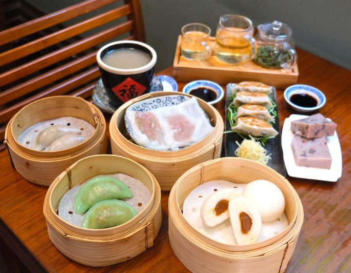 Head over to Lock Cha Tea House for Vegetarian dim sum and tea.