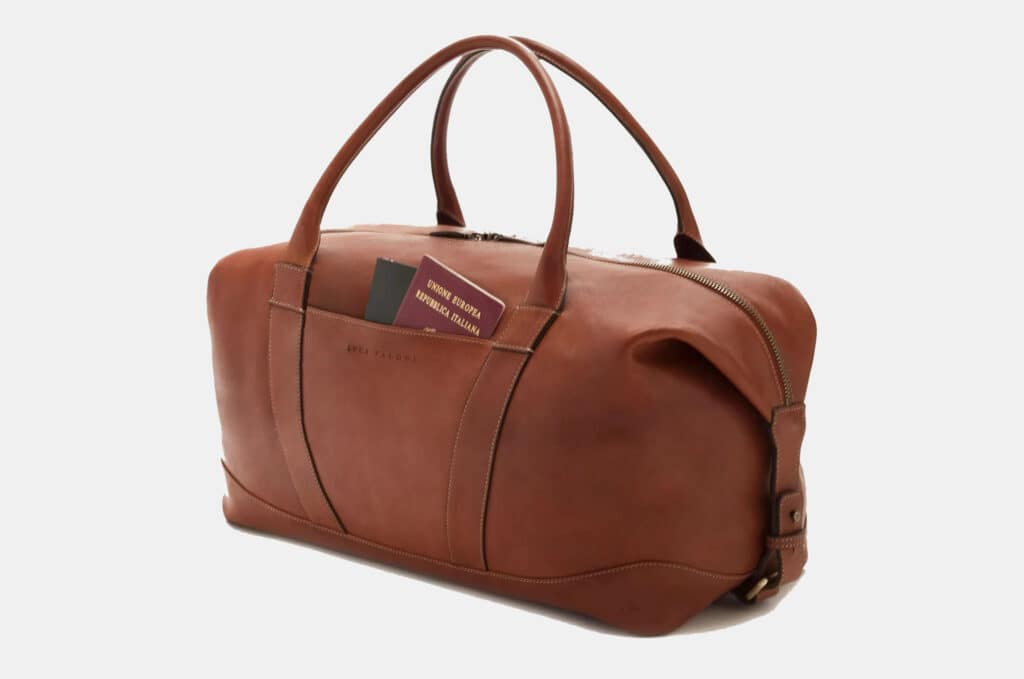 Luca Faloni Leather Weekender Bag