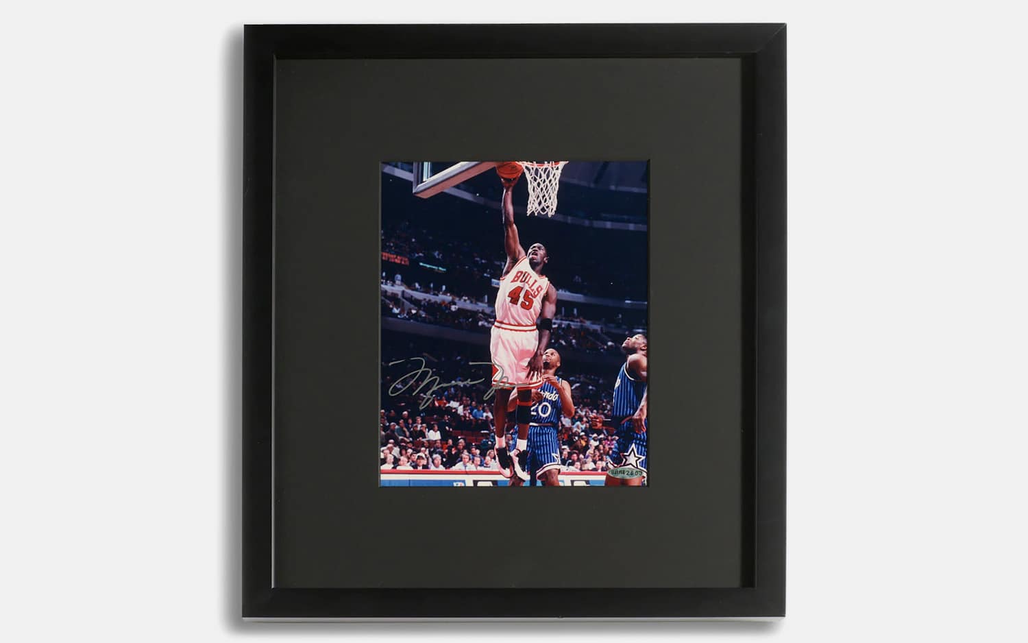 Michael Jordan #45 Dunk Autographed Framed Print