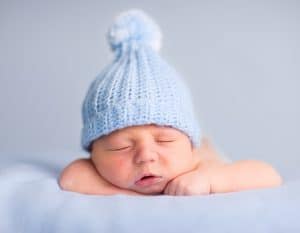 newborn baby boy sleeping peacefully