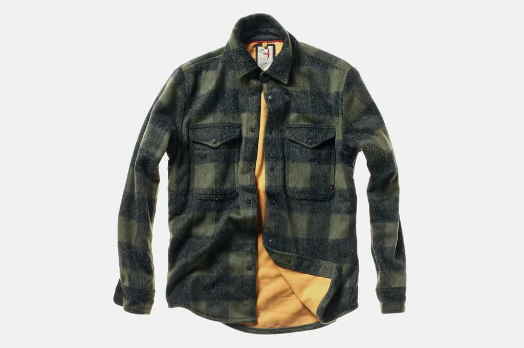 Relwen Brushed Mohair Buffalo Plaid Shirt Jacket