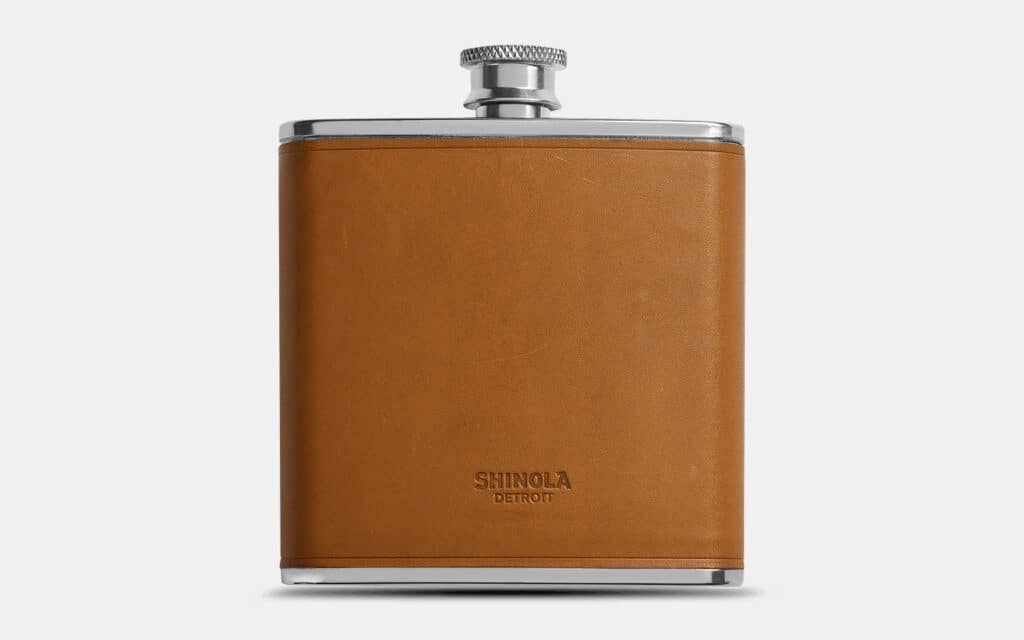 Shinola Leather Wrapped Flask