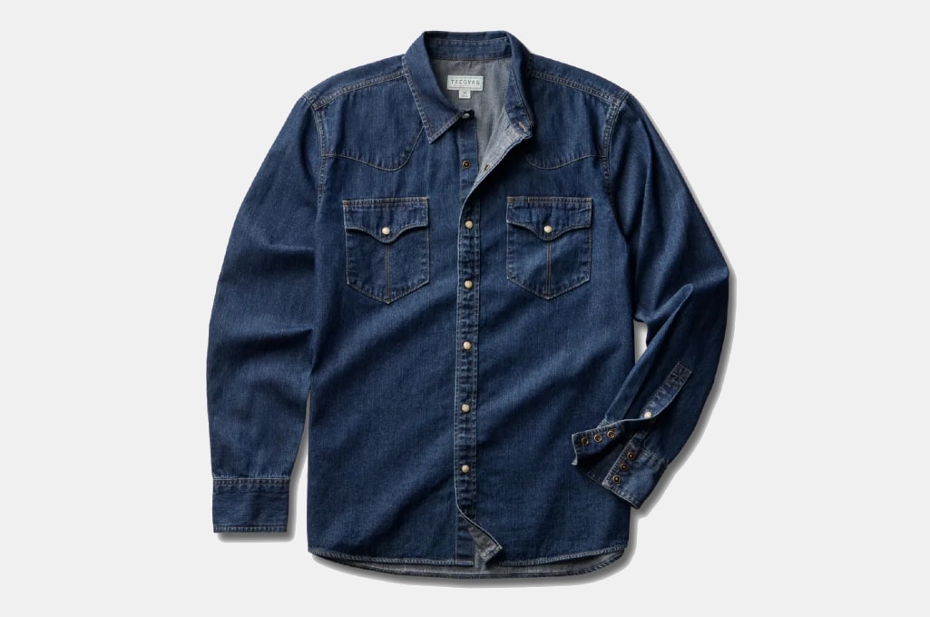 Tevovas Denim Pearl Snap Shirt